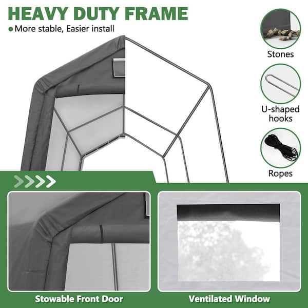 COVERONICS 7 ft. x 12 ft. Outdoor Storage Shed-Heavy Duty Storage