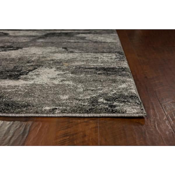 Rue Charcoal Brick 3 ft. x 5 ft. Geometric Moroccan Area Rug