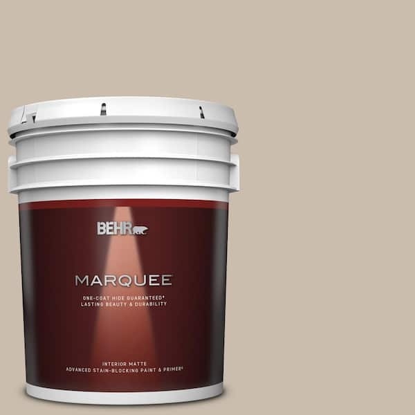 BEHR MARQUEE 5 gal. #PPU5-13 Creamy Mushroom One-Coat Hide Matte Interior Paint & Primer