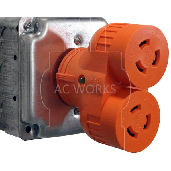AC WORKS AC Connectors 1.5 ft. L6-20P 20 Amp 250-Volt Locking Plug
