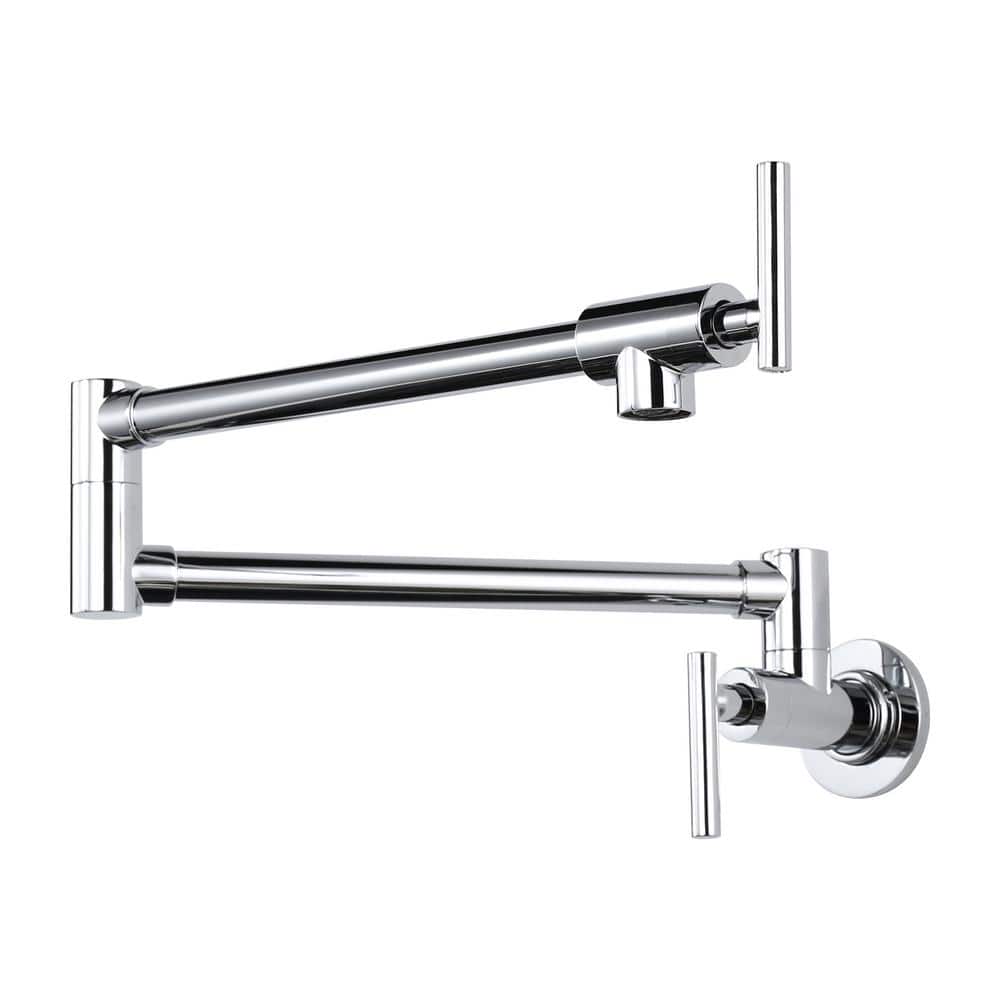Modern Wall Mount Pot Filler Kitchen Faucet with Double Joint Swing Arm 360° Rotation in Polished Chrome price history on PriceWatchPro