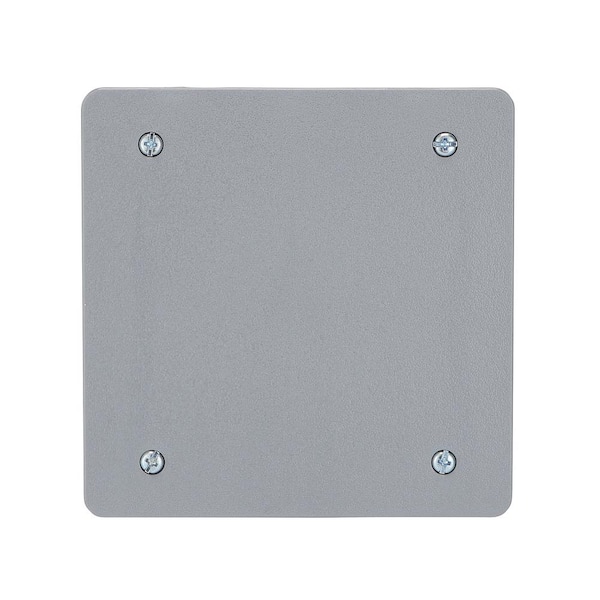 Commercial Electric - 2-Gang Blank Non-Metallic Weatherproof Cover, Gray