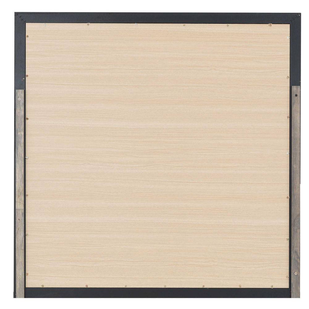Classic Black 36" Square Wood Framed Dresser Mirror