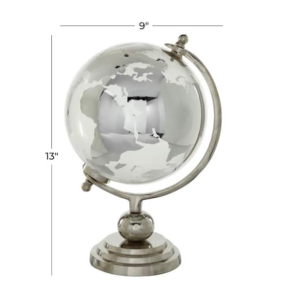 Litton Lane 13 in. Silver Glass Traditional Decorative Globe 52479 ...