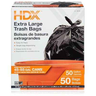 50 Gal. Black Extra Large Trash Bags (50-Count)