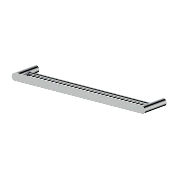 New STREAM Square Bathroom Accessory Solid Brass Chrome Double Towel Rail 600mm 