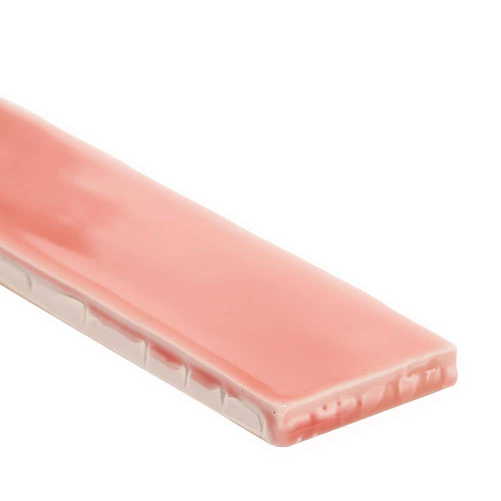 Charlotte Polished Pink Ceramic Subway Wall Tile 2" x 20"