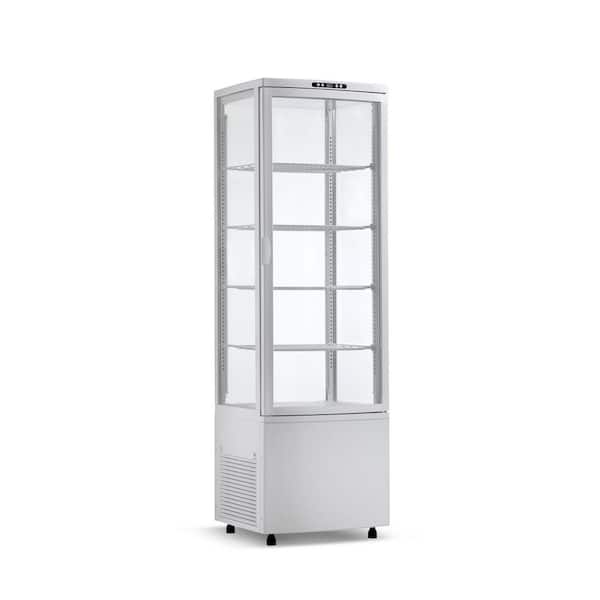 20.5 in. 8.4 cu. ft. Commercial Upright Display Refrigerator Refrigerated Display Case with Wheels in White