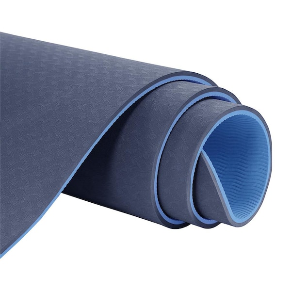 HOTSAN Yoga Mat Non Slip,TPE Fitness Exercise Mat for Women & Men, Workout  Mat for Yoga, Pilates and Floor Exercises Dark blue + light blue