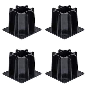 Black Guardrail Base with Toeboard Slots (4-Pack)