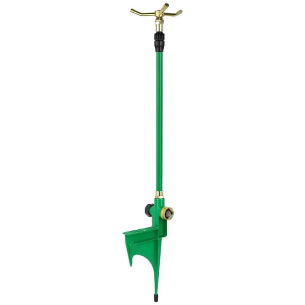 3-Arm Sprinkler with Adjustable Telescoping Base, 360 Degree Rotation High-Rise Lawn Sprinkler for Large Area Coverage