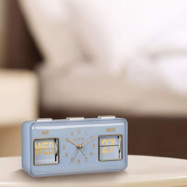 La Crosse Clock Daily Flip Blue Periwinkle Tabletop Alarm Clock