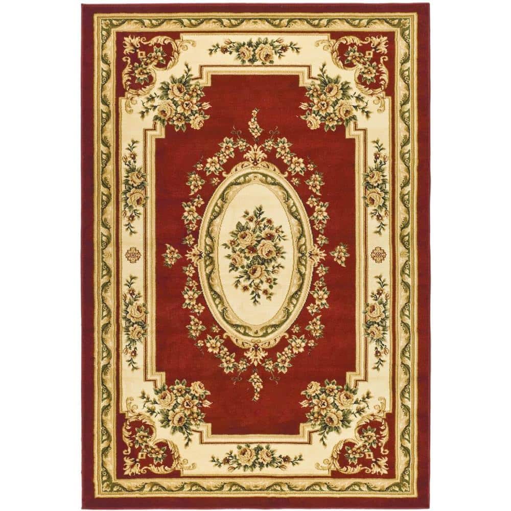 Theresa Oriental Ivory/Red Area Rug Charlton Home Rug Size: Rectangle 3'3 x 5'3