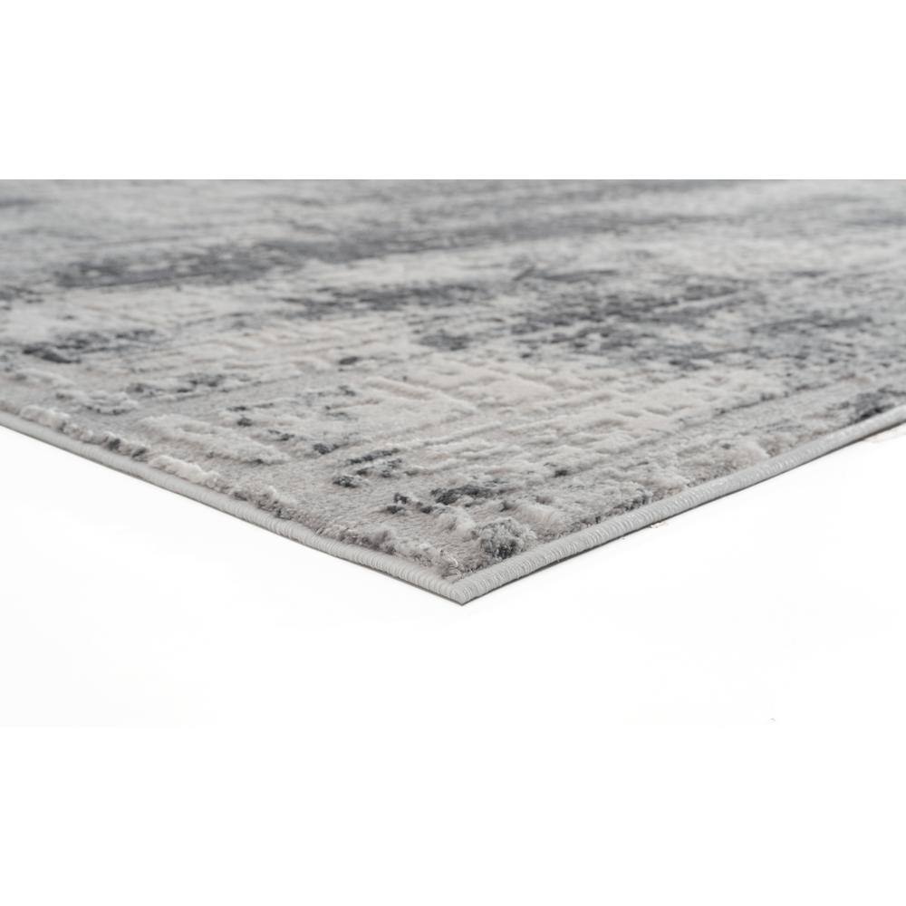 Gray Abstract Synthetic Stain-Resistant Rectangular Area Rug