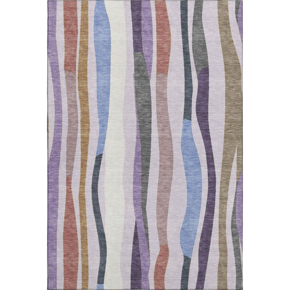 Mayfield Premium Machine Washable Abstract AMF2188 Lavender 3 ft. x 4 ft. Area Rug price history on PriceWatchPro