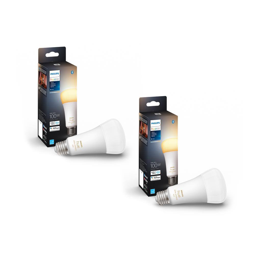 100-Watt Equivalent A21 Smart LED Tunable White Light Bulb with Bluetooth (2-Pack)