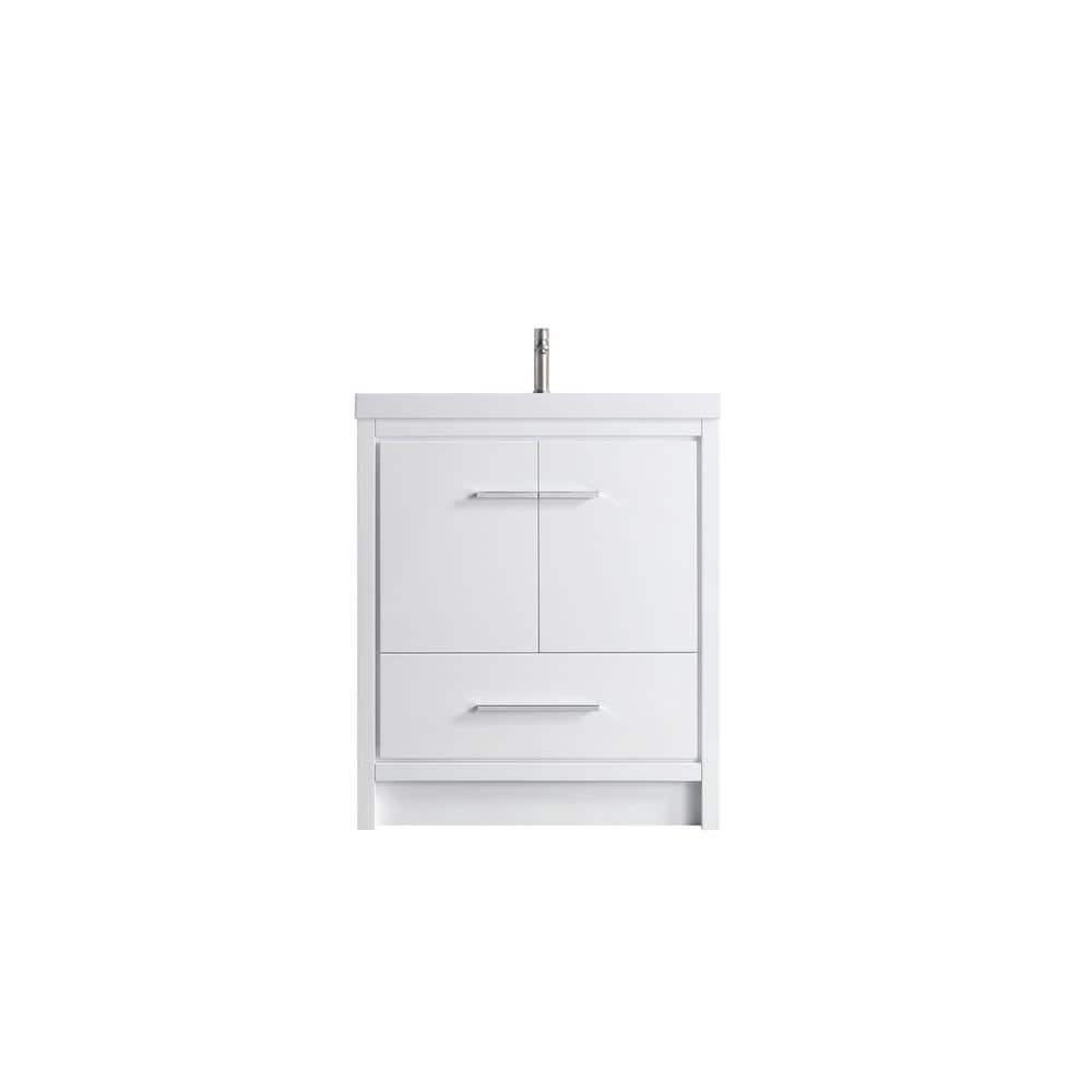 VSB 29.75in. W x 19.75in. D x 35in. H Freestanding Bath Vanity in White wit