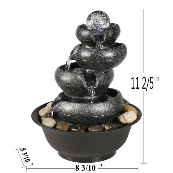 Bits and Pieces - Indoor/Outdoor Iridescent Glass Butterfly Fountain - Zen Tabletop Water Fountain