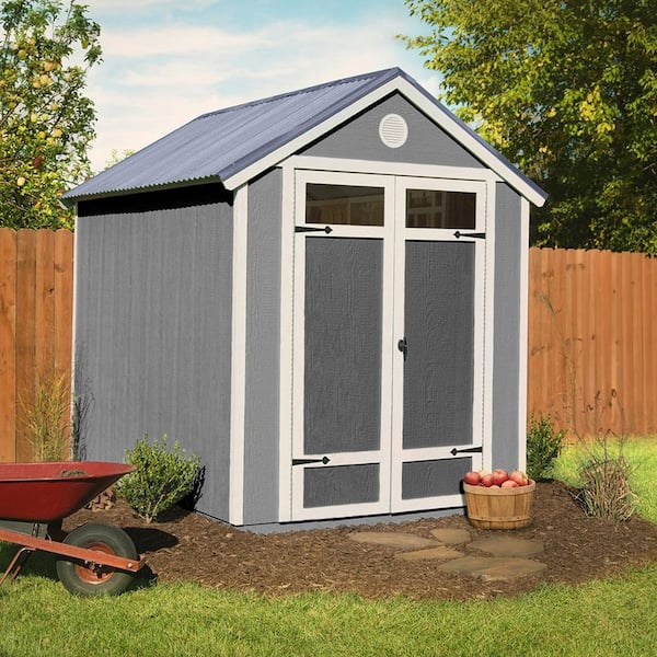 Handy Home Products Garden Shed Do-it Yourself 6 ft. x 8 ft. Wood Storage Shed with Galvanized Metal Roof and transom windows (48 sq. ft.)