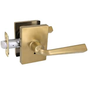 Wilshire Brushed Gold Bed/Bath Privacy Door Lever with Rectangle Rose