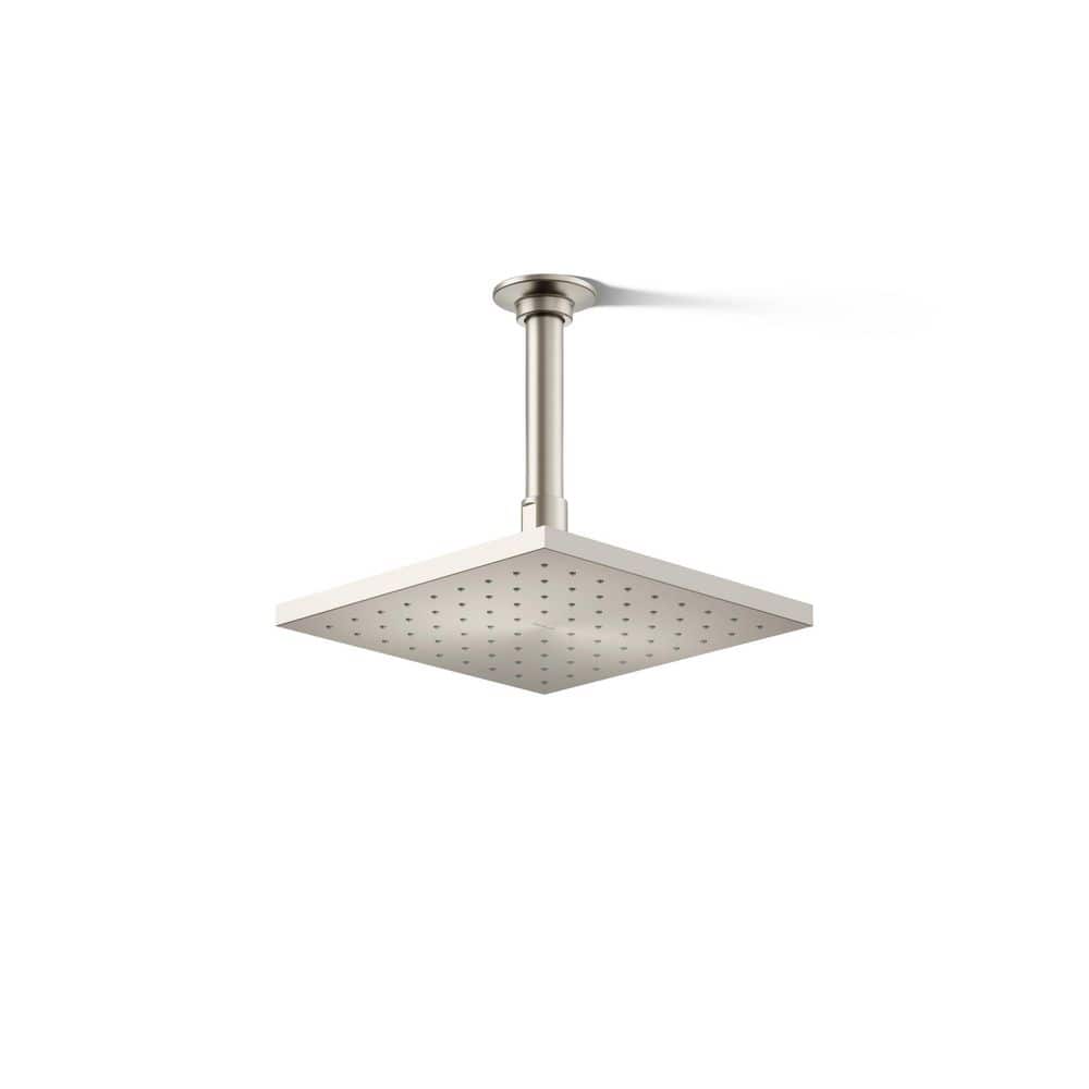 Vibrant Brushed Nickel Square Ceiling Mounted Rain Showerhead