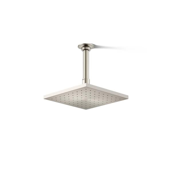 KOHLER 1-Spray Patterns 8 in. Ceiling Mount Rain Fixed Shower Head in Vibrant Brushed Nickel