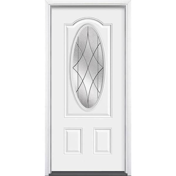36 in x 80 in. Promo Primed Classic Smooth Fiberglass Prehung Front Exterior Door