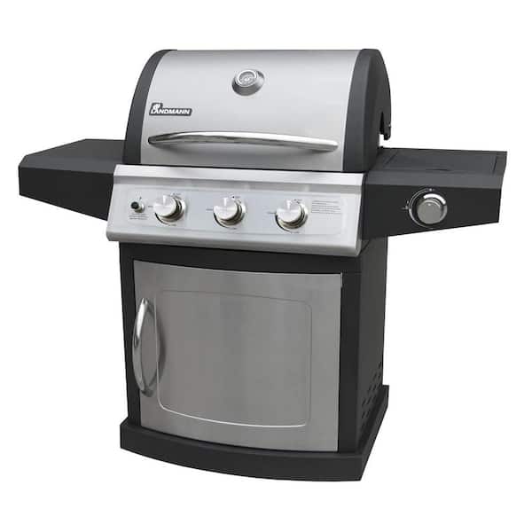 LANDMANN Falcon Series 3-Burner Propane Gas Grill in Black and Stainless Steel