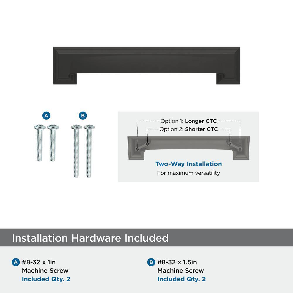 Matte Black Steel Cabinet Cup Pull with Mounting Hardware