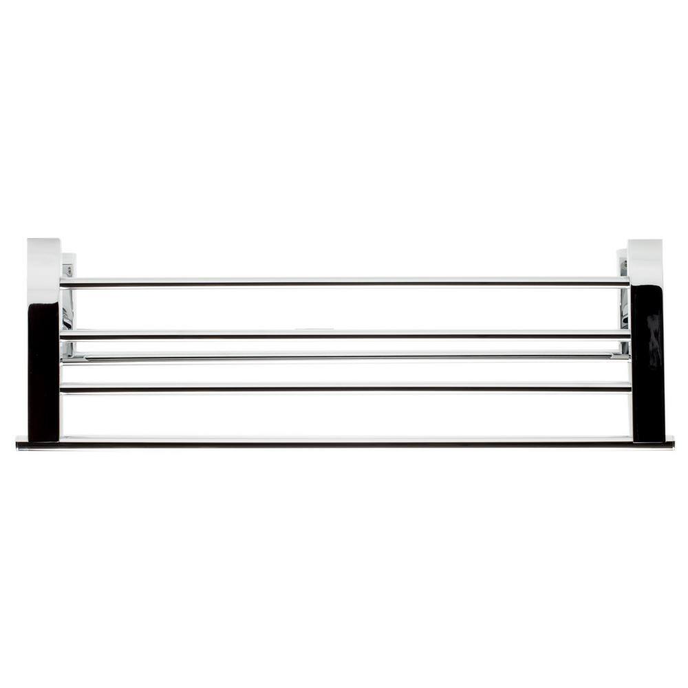 Polished Chrome 26" Wall Mounted Towel Rack with Shelf