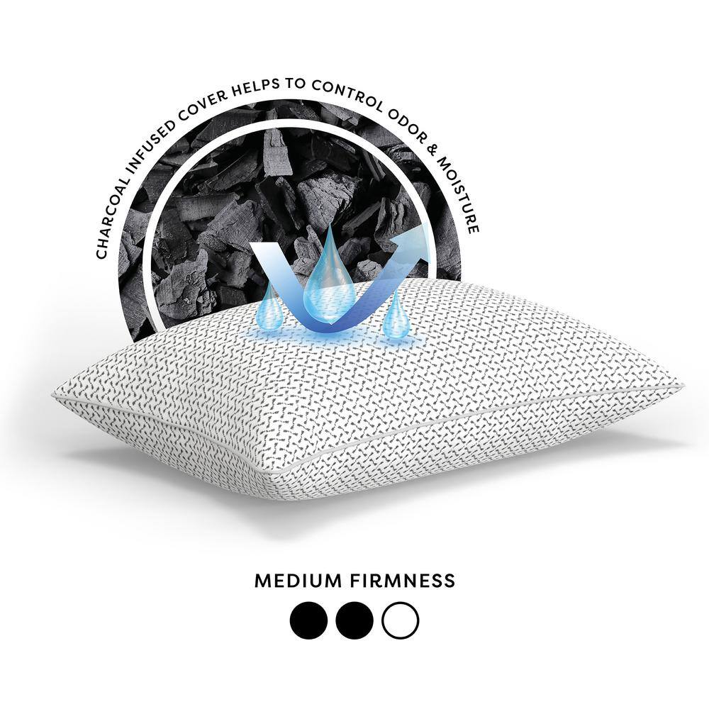 Jumbo Memory Foam Cluster Pillow with Charcoal Cover