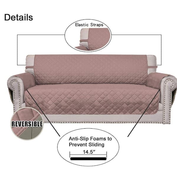Sofa Covers, Reversible Quilted Water Resistant Slipcover Furniture  Protector for Cushion Couch, Washable Couch Cover with Non Slip Foam and  Elastic