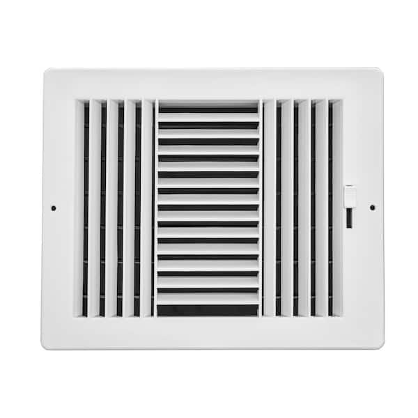 Venti Air 10 in x 6 in White Plastic 3 Way Supply Register for Duct Opening 10 in W x 6 in H