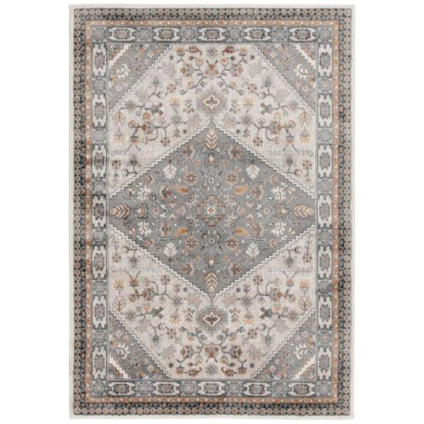 5 ft. x 7 ft. Blue/Ivory Medallion Area Rug