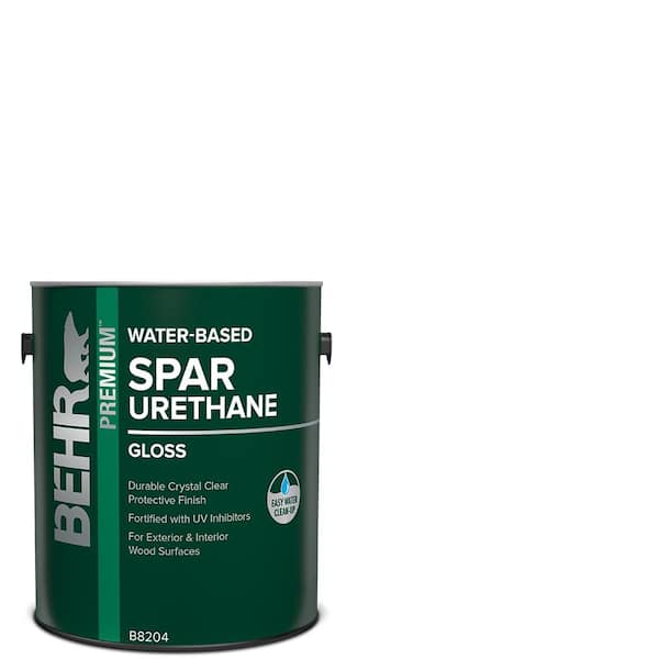 BEHR 1 gal. Gloss Clear Water-Based Interior/Exterior Spar Urethane Wood Sealer