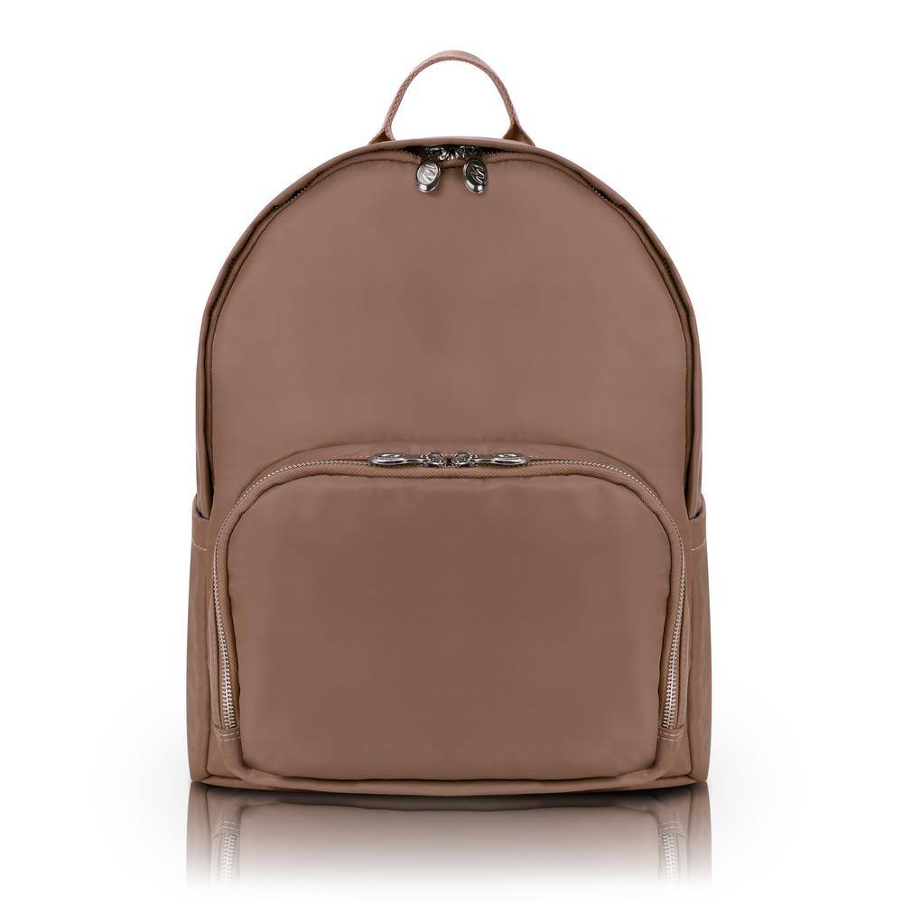 khaki leather backpack