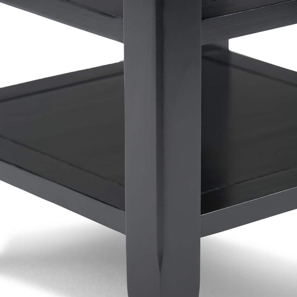 Tobacco Brown Solid Pine Square End Table with Storage