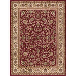 Sensation Border Red 9 ft. x 12 ft. Indoor Area Rug