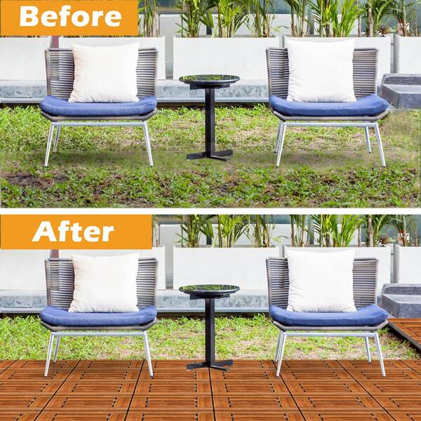 1 ft. x 1 ft. Wood Composite Deck Tile in Brown (27 per Case)