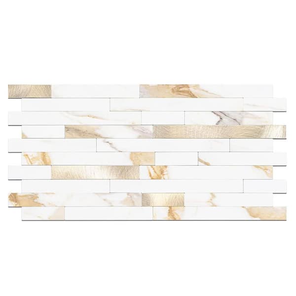 Calacatta Gold 12 in. x 5.8 in. Vinyl Peel and Stick Backsplash 20-Pack