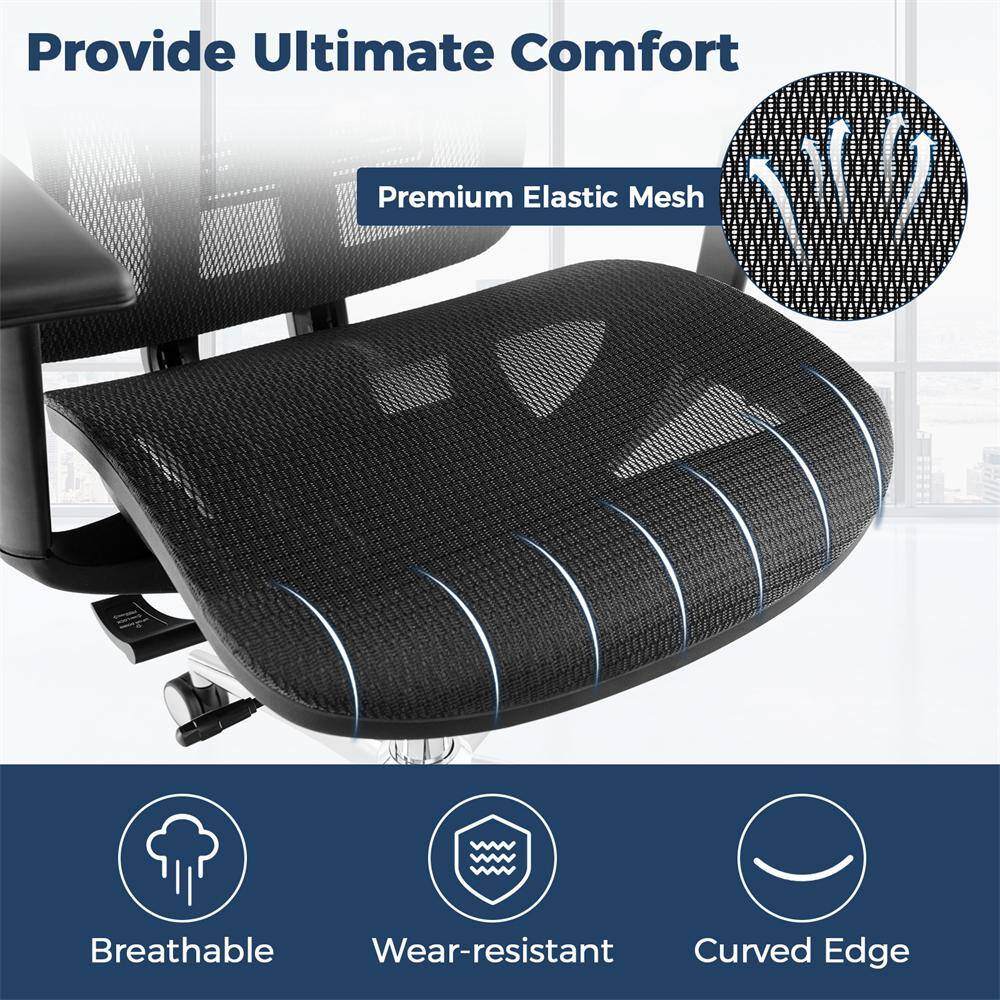 Black Mesh High Back Executive Swivel Chair with Adjustable Arms