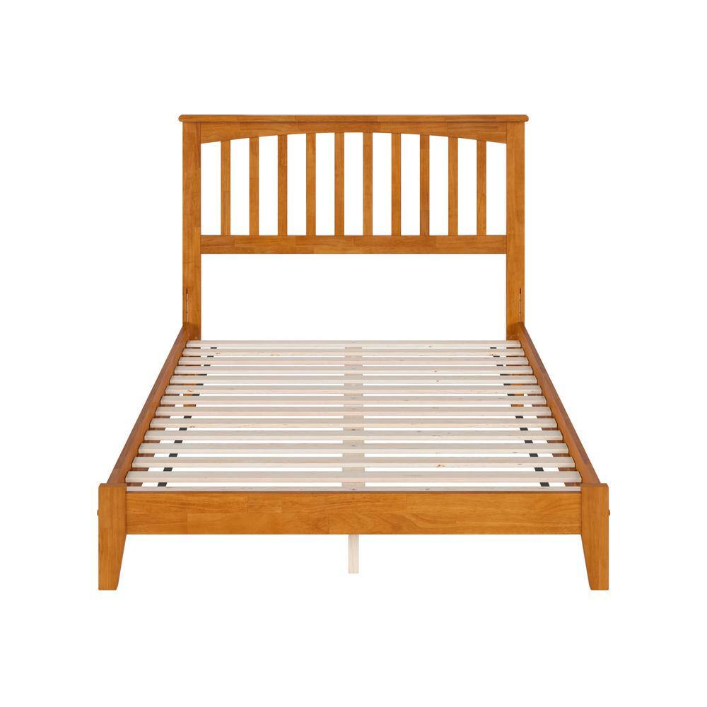 Light Toffee Full Wood Mission Platform Bed with Headboard