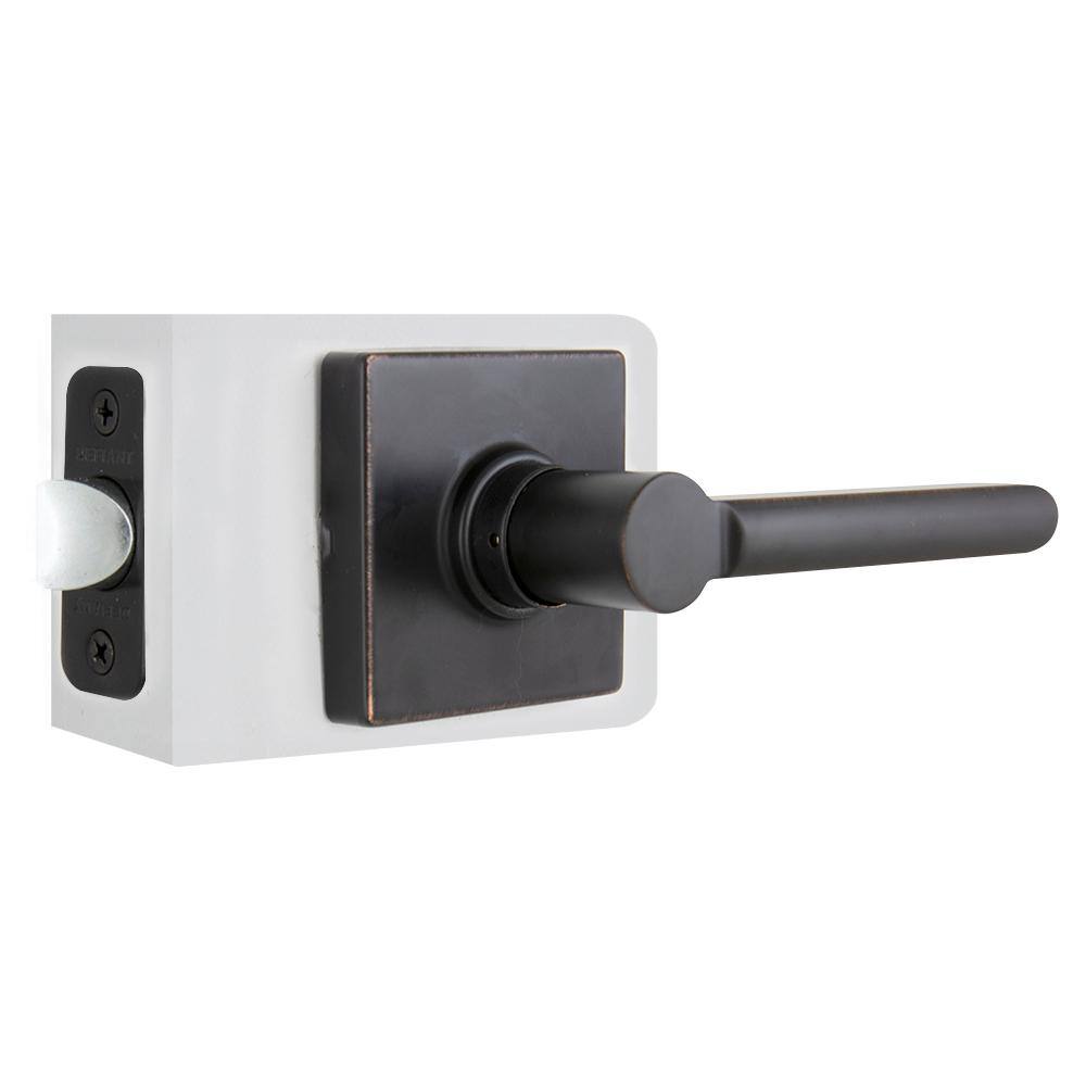 Tonebridge Aged Bronze Hall/Closet Door Lever with Square Rose 12-Pack