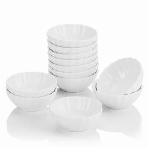 Ramekin 12-Piece 3 in. Ramekins Ivory White Porcelain (Set of 12)