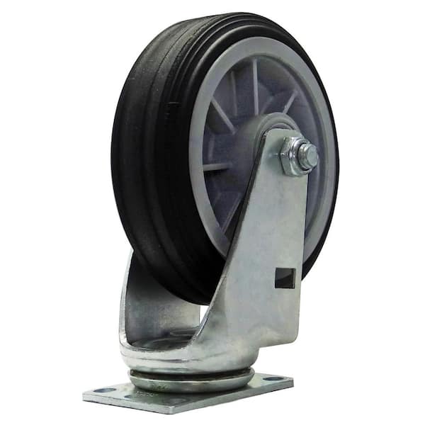 SNAP-LOC All-Terrain 6 in. Swivel Plate Caster with 375 lbs. Load Rating