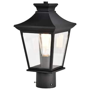 Jasper 1-Light Matte Black Aluminum Hardwired Outdoor Weather Resistant Post Light Set with No Bulbs Included