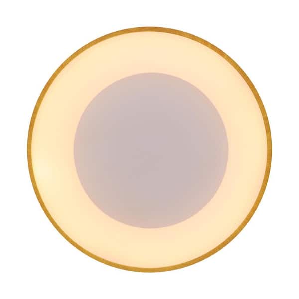 OUKANING 18.5 in. 1-Light Modern Wood 3 Colors Selectable LED