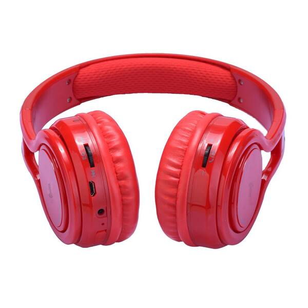 Contixo Kb2600 Kid Safe 85db Foldable Wireless Bluetooth Headphone Built In Microphone Micro Sd Music Player Red Kb 2600 Red The Home Depot