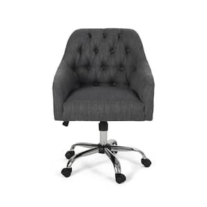Barbour Charcoal and Silver Tufted Office Chair