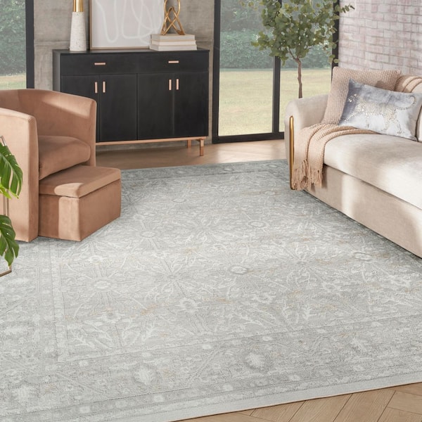 Dekor 8 ft. x 10 ft. Grey Diamond Traditional Area Rug